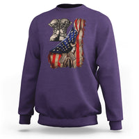 US Pride Sweatshirt American Flag With Combat Boots And Dog Tags - Wonder Print Shop