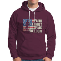 American Patriotic Hoodie Faith Family Flag Freedom US Flag Patriot - Wonder Print Shop