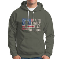 American Patriotic Hoodie Faith Family Flag Freedom US Flag Patriot - Wonder Print Shop