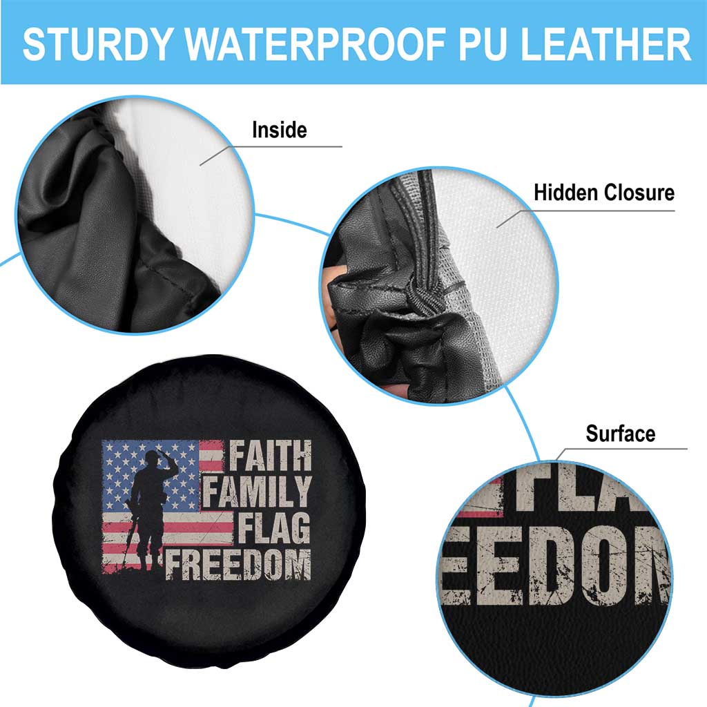 American Patriotic Spare Tire Cover Faith Family Flag Freedom US Flag Patriot
