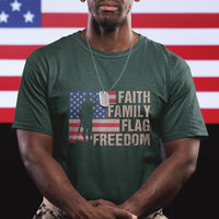 American Patriotic T Shirt Faith Family Flag Freedom US Flag Patriot - Wonder Print Shop