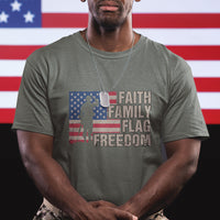American Patriotic T Shirt Faith Family Flag Freedom US Flag Patriot - Wonder Print Shop