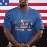 American Patriotic T Shirt Faith Family Flag Freedom US Flag Patriot - Wonder Print Shop