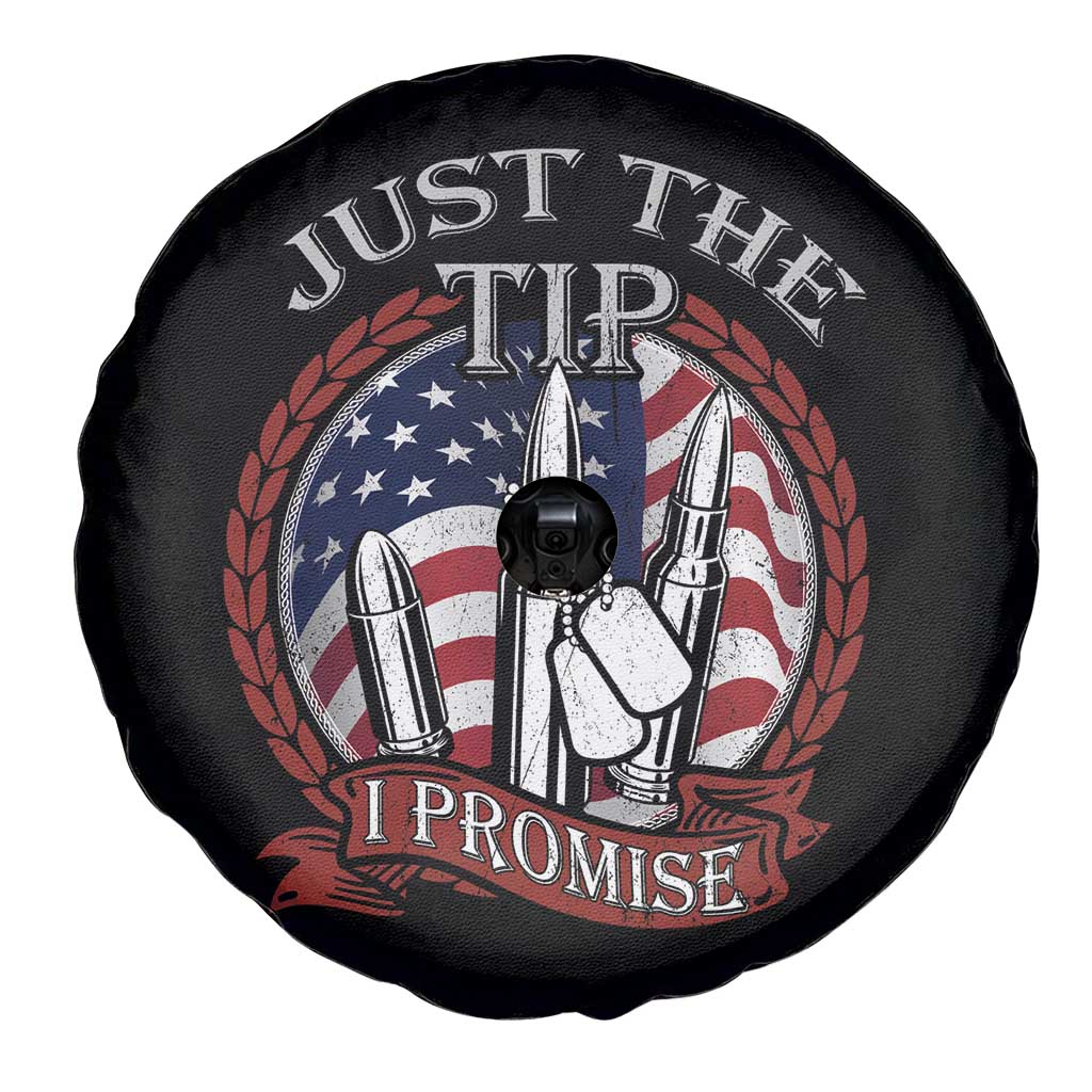 Funny Veteran Spare Tire Cover Just The Tip I Promise American Flag Bullets