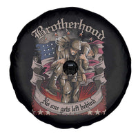 American Patriotic Spare Tire Cover Brotherhood No One Gets Left Behind US Flag Soldiers
