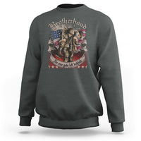 American Patriotic Sweatshirt Brotherhood No One Gets Left Behind US Flag Soldiers - Wonder Print Shop