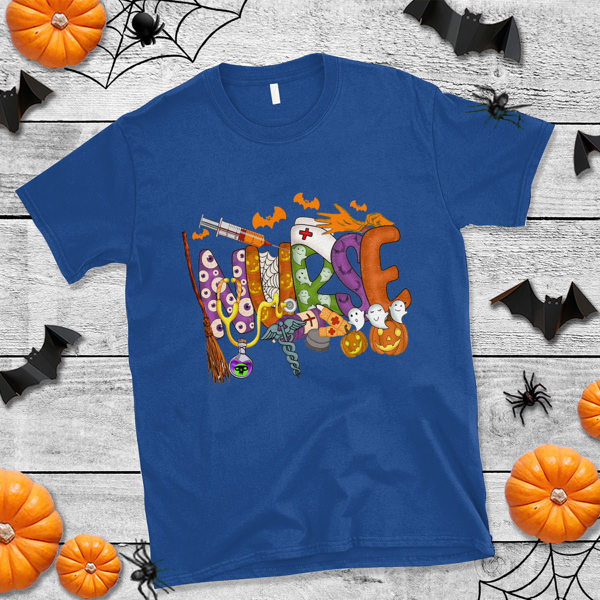 Halloween Nurse T Shirt Spooky Season Nurse Witch Ghost Halloween Costume - Wonder Print Shop