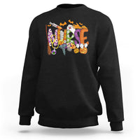 Halloween Nurse Sweatshirt Spooky Season Nurse Witch Ghost Halloween Costume - Wonder Print Shop