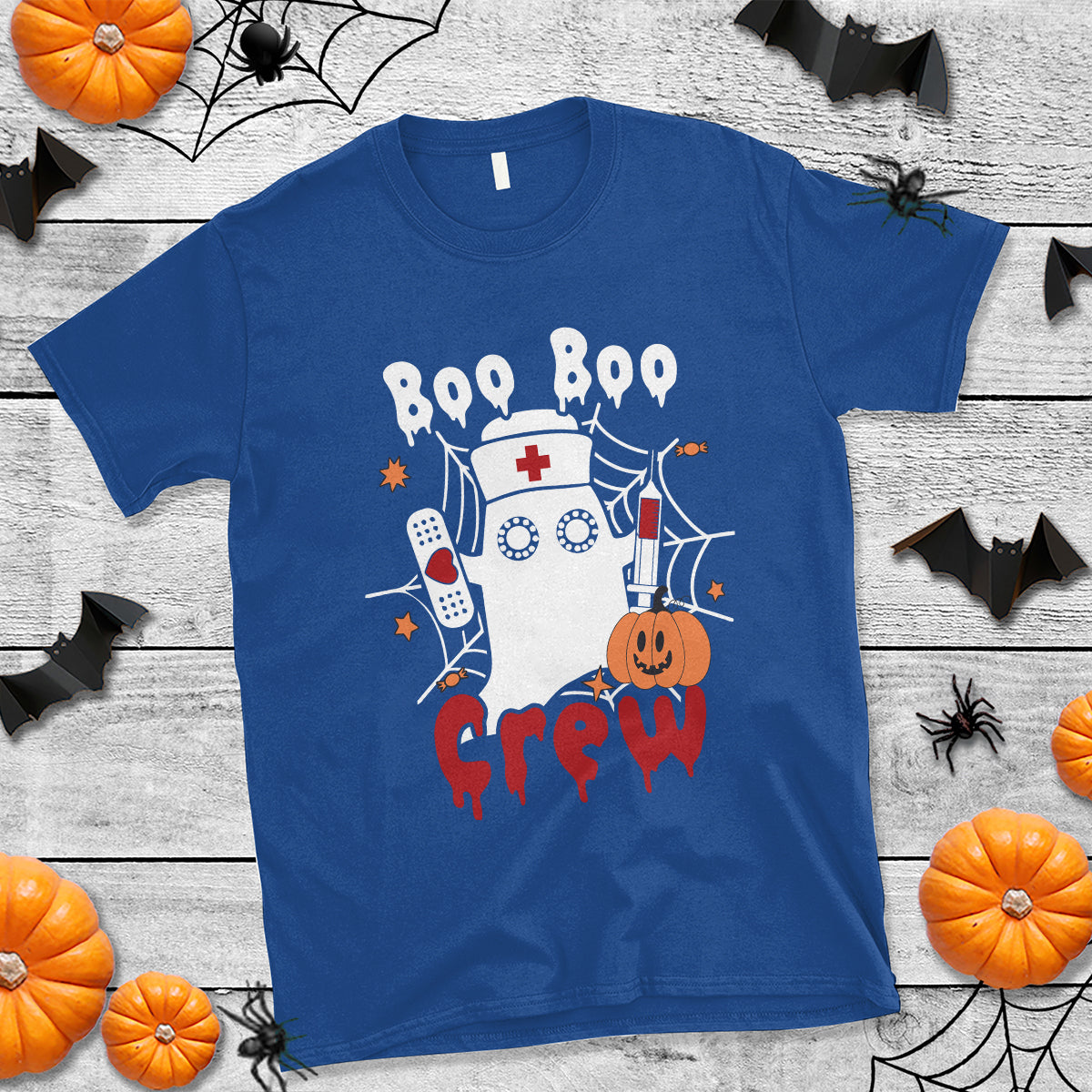 Halloween Nurse T Shirt Boo Boo Crew Nurse Ghost Halloween Costume Boo Sheet - Wonder Print Shop