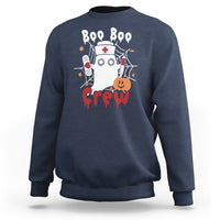 Halloween Nurse Sweatshirt Boo Boo Crew Nurse Ghost Halloween Costume Boo Sheet - Wonder Print Shop