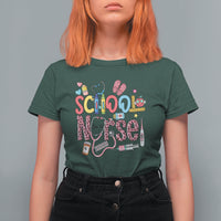 School Nurse T Shirt For Women Leopard Nursing School RN - Wonder Print Shop