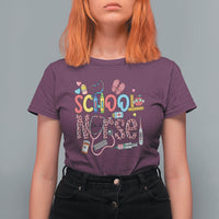School Nurse T Shirt For Women Leopard Nursing School RN - Wonder Print Shop