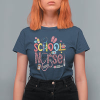 School Nurse T Shirt For Women Leopard Nursing School RN - Wonder Print Shop