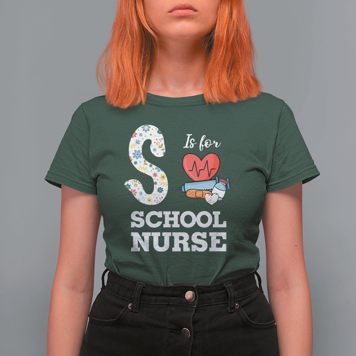 School Nurse T Shirt For Women S Is For School Nursing RN Nurse Appreciation - Wonder Print Shop