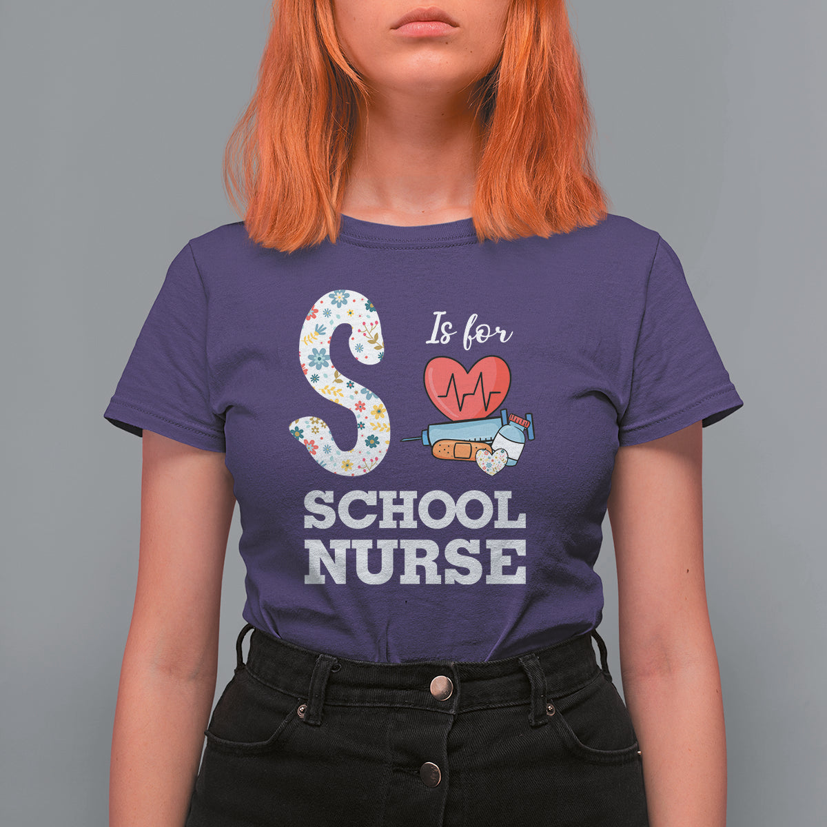 School Nurse T Shirt For Women S Is For School Nursing RN Nurse Appreciation - Wonder Print Shop