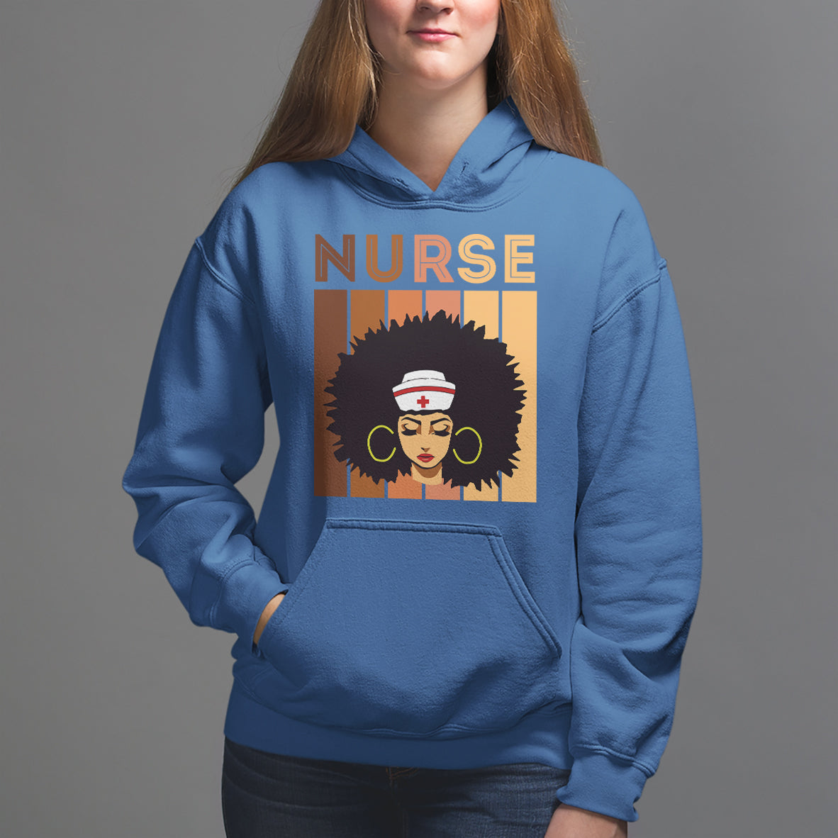 Black Nurse Hoodie Nurse Black Woman Magic Afro Melanin Queen Black History - Wonder Print Shop
