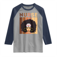 Black Nurse Raglan Shirt Magic Afro Melanin RN Woman