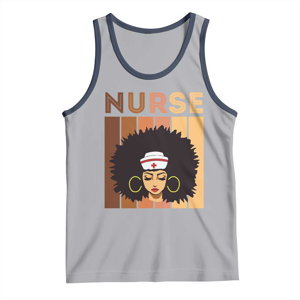 Black Nurse Tank Top Magic Afro Melanin RN Woman