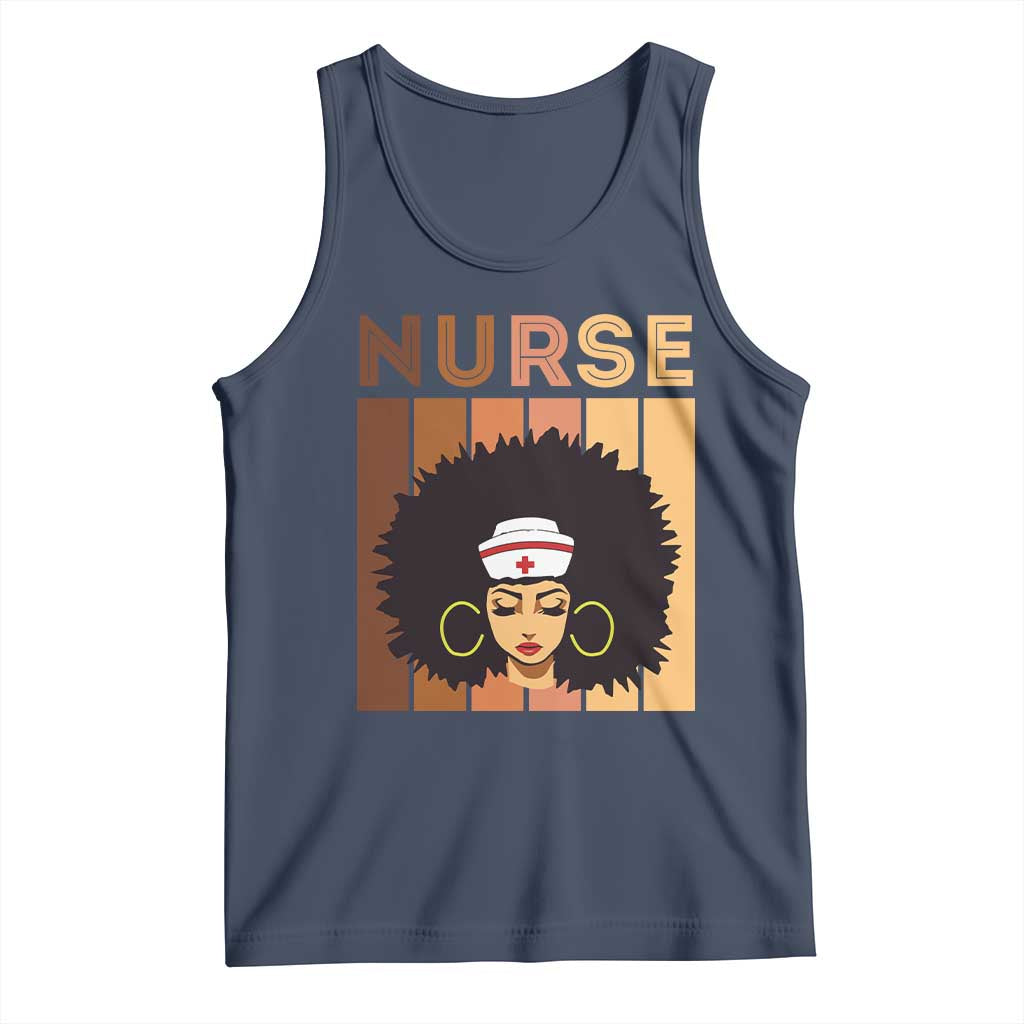 Black Nurse Tank Top Magic Afro Melanin RN Woman