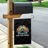 Funny Shark Lover Week Retro Garden Flag I Waited All Year For This Week Ocean Wildlife - Wonder Print Shop