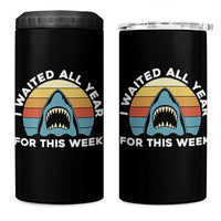 Funny Shark Lover Week Retro 4 in 1 Can Cooler Tumbler I Waited All Year For This Week Ocean Wildlife - Wonder Print Shop