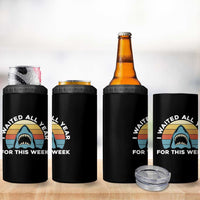 Funny Shark Lover Week Retro 4 in 1 Can Cooler Tumbler I Waited All Year For This Week Ocean Wildlife - Wonder Print Shop