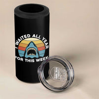 Funny Shark Lover Week Retro 4 in 1 Can Cooler Tumbler I Waited All Year For This Week Ocean Wildlife - Wonder Print Shop