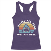 Funny Shark Lover Week Retro Racerback Tank Top I Waited All Year For This Week Ocean Wildlife - Wonder Print Shop