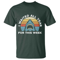 Funny Shark Lover Week Retro T Shirt I Waited All Year For This Week Ocean Wildlife - Wonder Print Shop