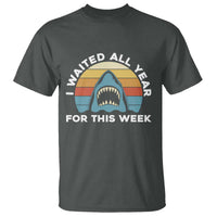 Funny Shark Lover Week Retro T Shirt I Waited All Year For This Week Ocean Wildlife - Wonder Print Shop