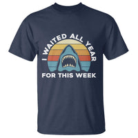 Funny Shark Lover Week Retro T Shirt I Waited All Year For This Week Ocean Wildlife - Wonder Print Shop