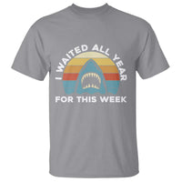 Funny Shark Lover Week Retro T Shirt I Waited All Year For This Week Ocean Wildlife - Wonder Print Shop