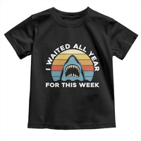 Funny Shark Lover Week Retro Toddler T Shirt I Waited All Year For This Week Ocean Wildlife - Wonder Print Shop