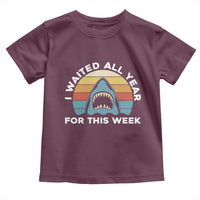 Funny Shark Lover Week Retro Toddler T Shirt I Waited All Year For This Week Ocean Wildlife - Wonder Print Shop