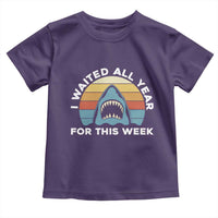 Funny Shark Lover Week Retro Toddler T Shirt I Waited All Year For This Week Ocean Wildlife - Wonder Print Shop