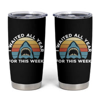 Funny Shark Lover Week Retro Tumbler Cup I Waited All Year For This Week Ocean Wildlife - Wonder Print Shop
