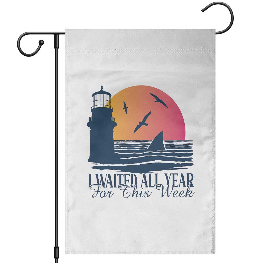 Funny Shark Lover Week Garden Flag I Waited All Year For This Week - Wonder Print Shop