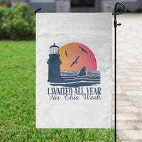 Funny Shark Lover Week Garden Flag I Waited All Year For This Week - Wonder Print Shop