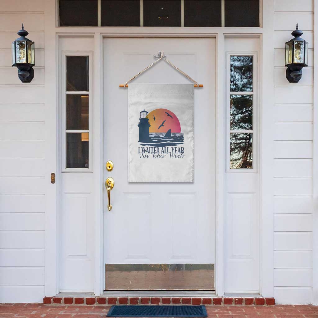 Funny Shark Lover Week Garden Flag I Waited All Year For This Week - Wonder Print Shop