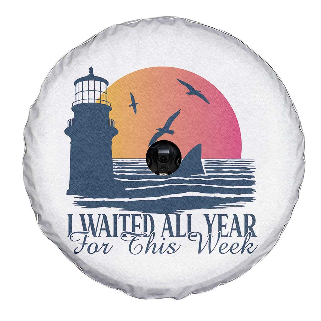 Funny Shark Lover Week Spare Tire Cover I Waited All Year For This Week - Wonder Print Shop