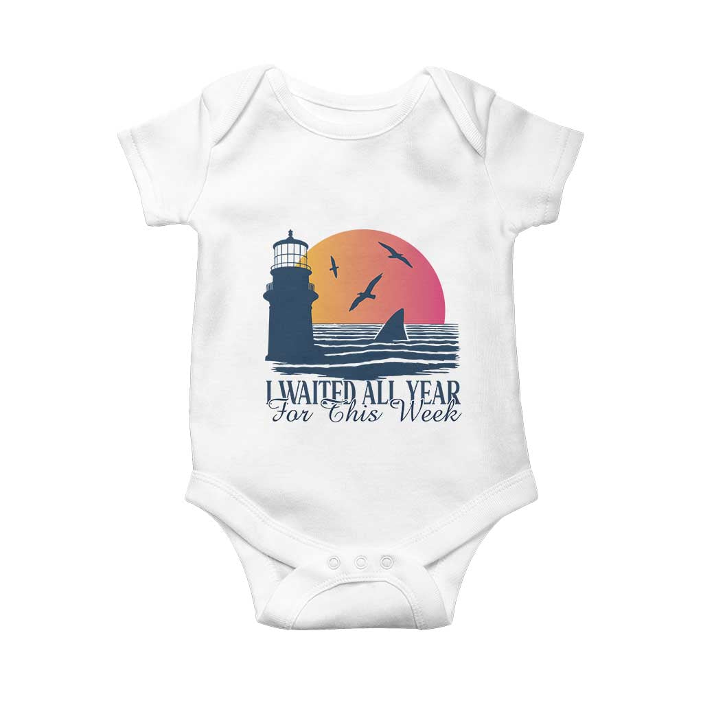 Funny Shark Lover Week Baby Onesie I Waited All Year For This Week - Wonder Print Shop