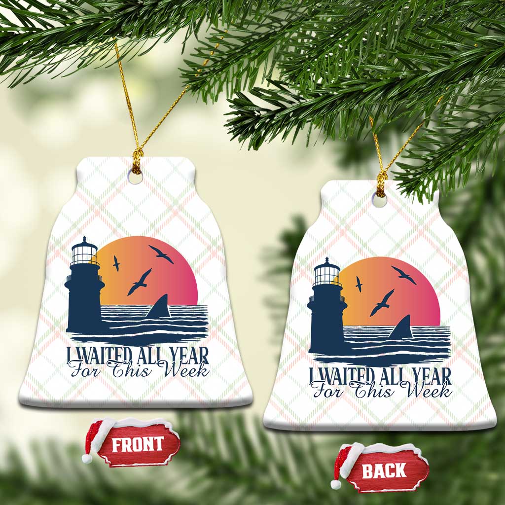 Funny Shark Lover Week Ceramic Ornament I Waited All Year For This Week - Wonder Print Shop