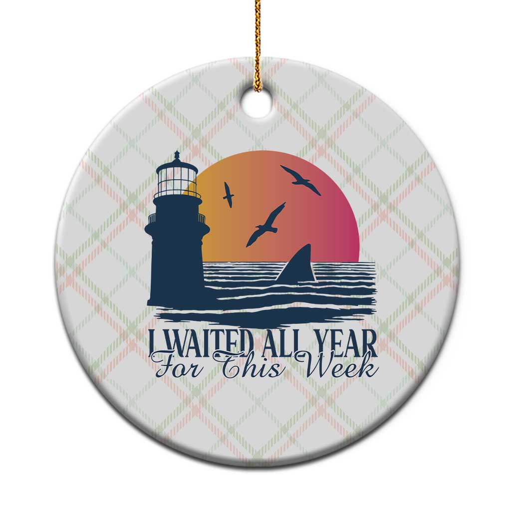 Funny Shark Lover Week Ceramic Ornament I Waited All Year For This Week - Wonder Print Shop