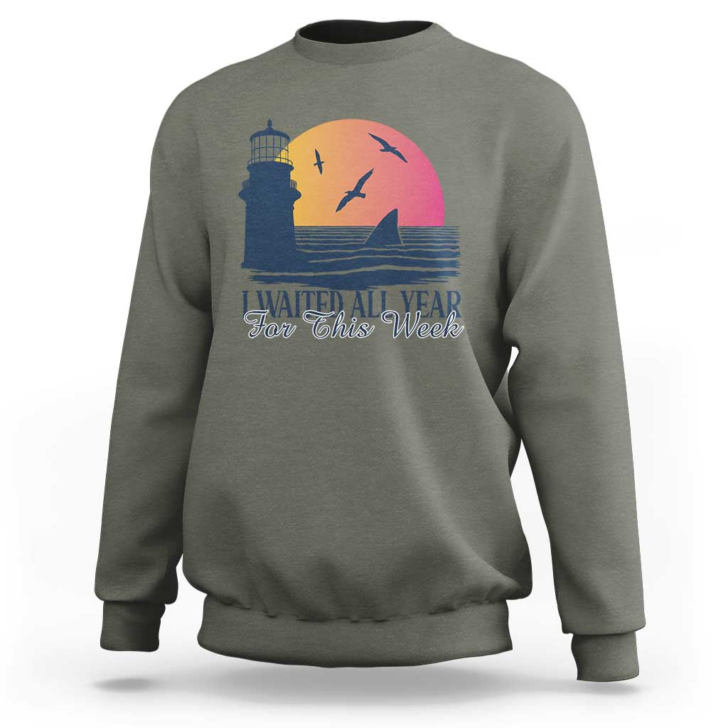 Funny Shark Lover Week Sweatshirt I Waited All Year For This Week - Wonder Print Shop