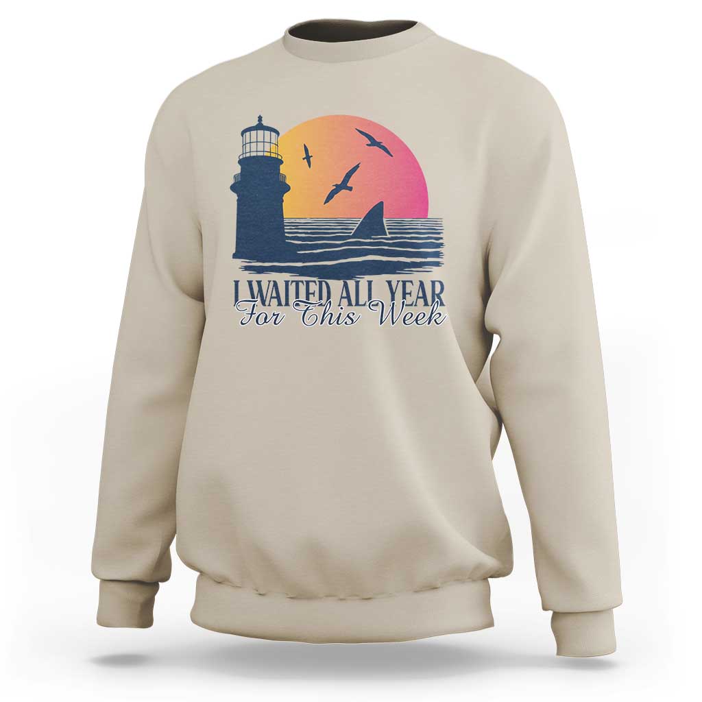 Funny Shark Lover Week Sweatshirt I Waited All Year For This Week - Wonder Print Shop