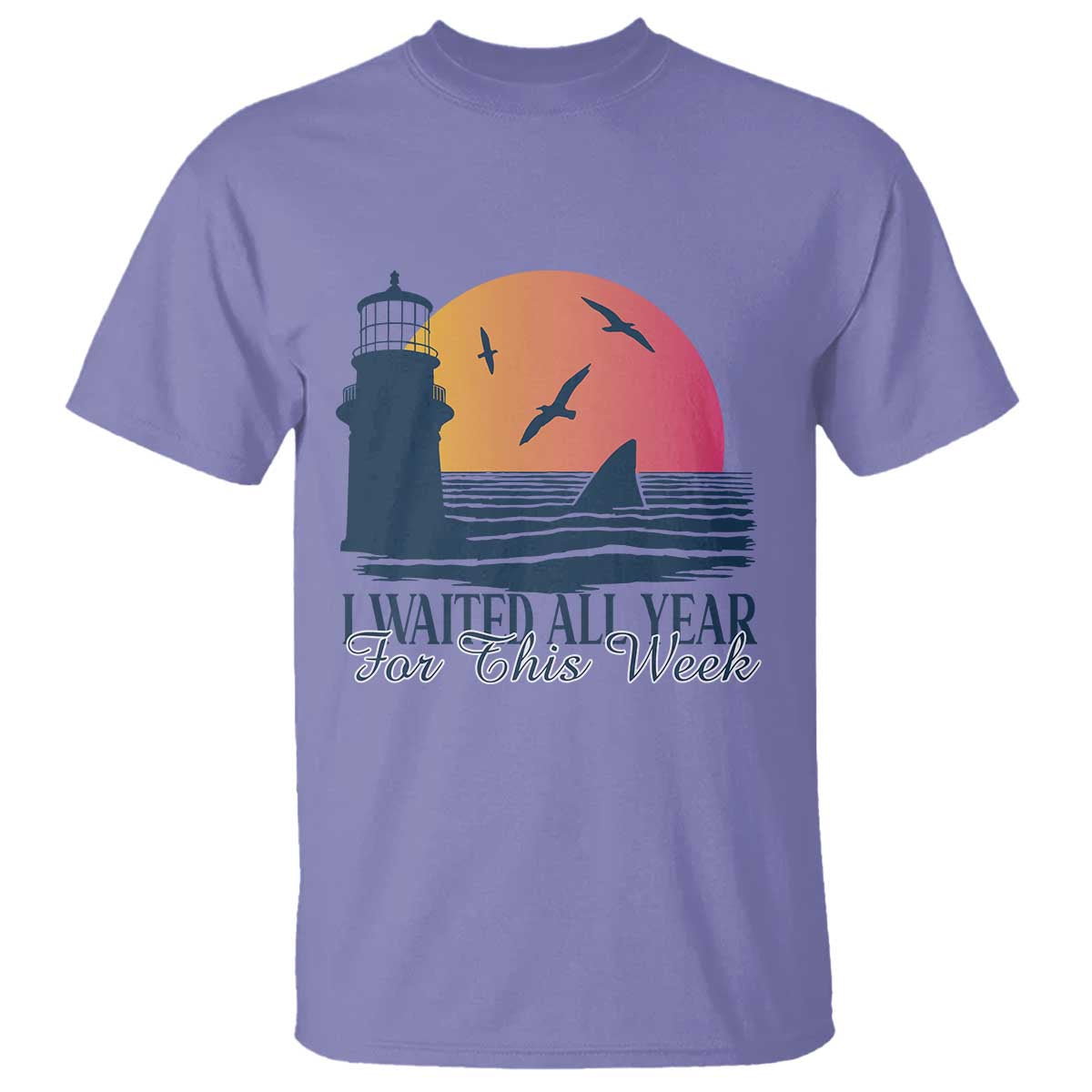 Funny Shark Lover Week T Shirt I Waited All Year For This Week - Wonder Print Shop