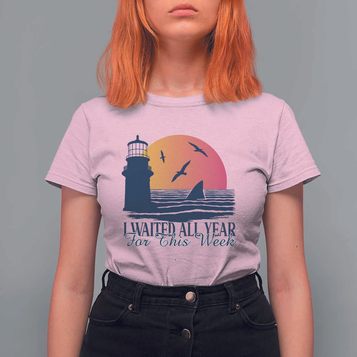 Funny Shark Lover Week T Shirt For Women I Waited All Year For This Week - Wonder Print Shop