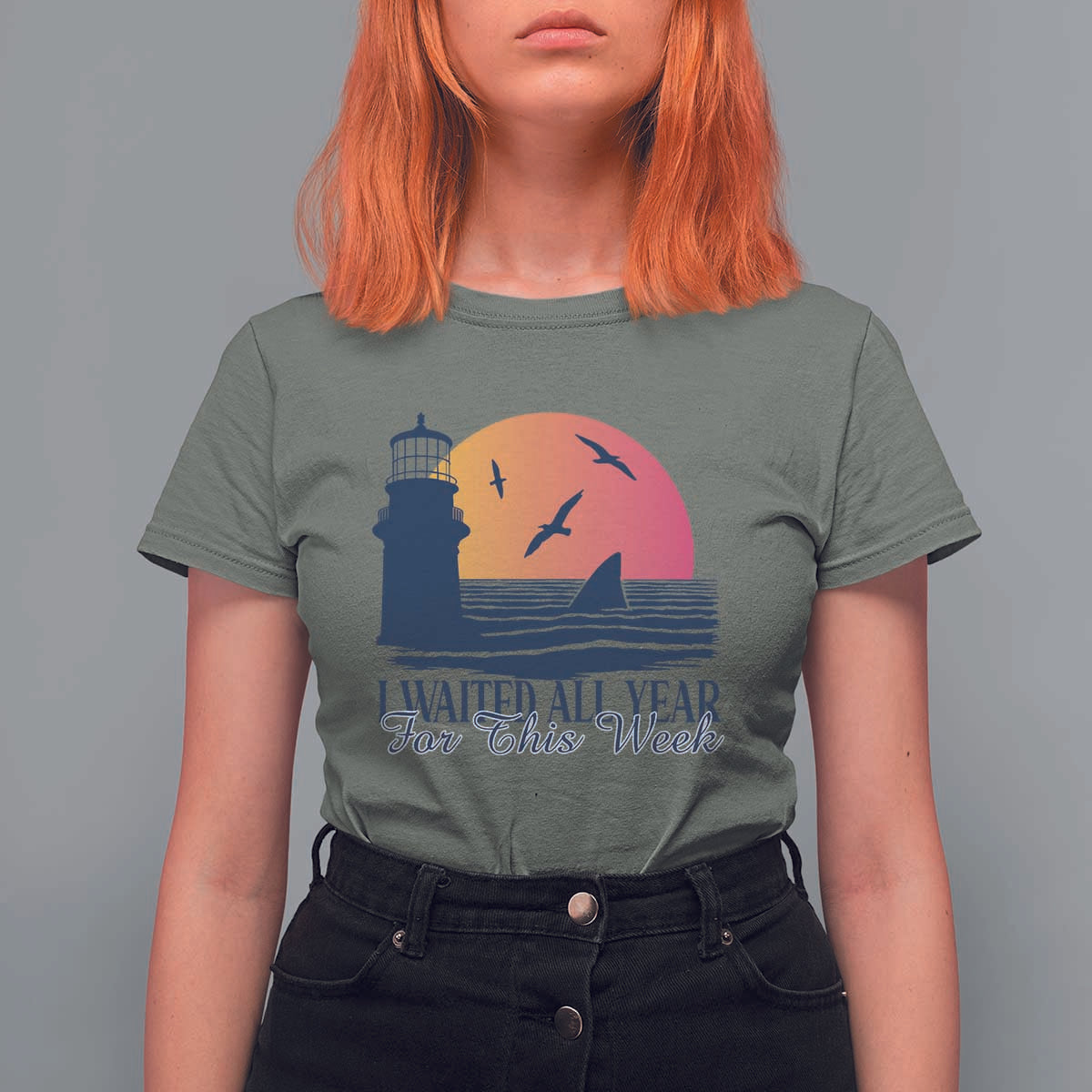 Funny Shark Lover Week T Shirt For Women I Waited All Year For This Week - Wonder Print Shop