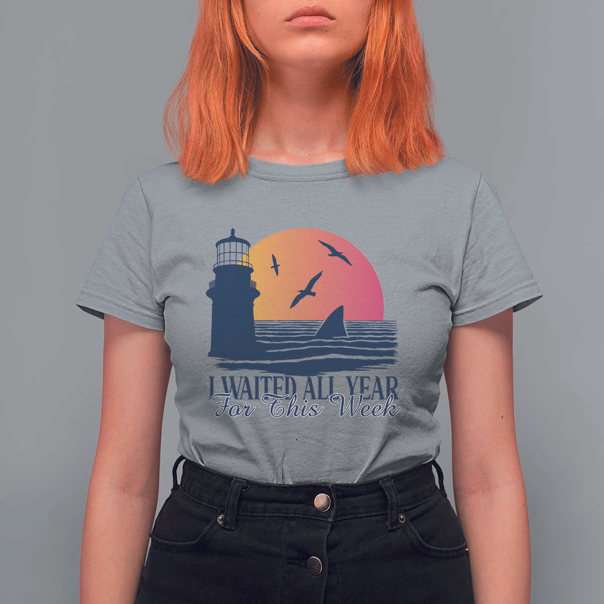 Funny Shark Lover Week T Shirt For Women I Waited All Year For This Week - Wonder Print Shop