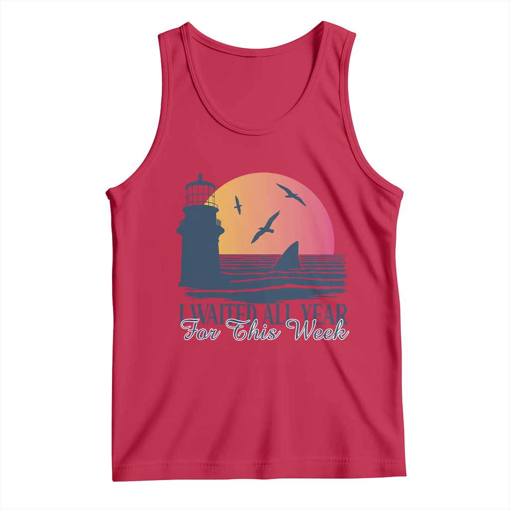Funny Shark Lover Week Tank Top I Waited All Year For This Week - Wonder Print Shop